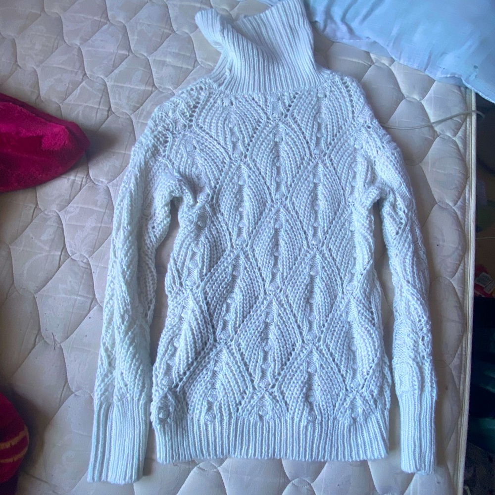 knitted Long sleeve turtle neck cardigan
